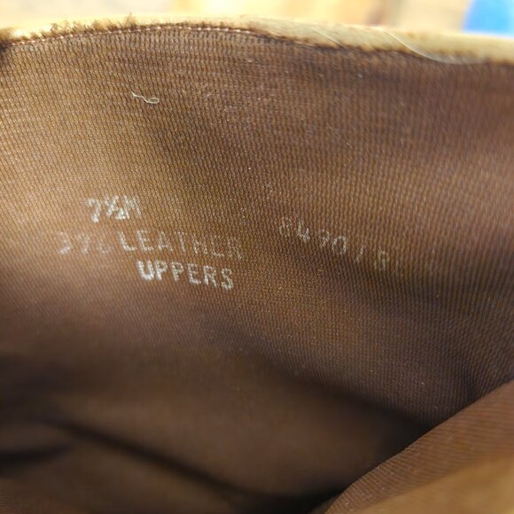 Vintage Tan Leather Mid-Calf Slouchy Heeled Boots 7.5M - Picture 3 of 9